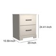 thumbnail image 5 of 24 Inch Modern Rustic Composite Wood Nightstand 2 Drawers Oak White, 5 of 6