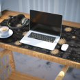 thumbnail image 3 of Long Mouse Pads for Desk,Black Gold Sun Moon Cloud Pattern Desk Mats on Top Of Desks, Desk Mouse Pad Extra Large with 3mm Non-Slip Base and Stitched Edge for Gaming,Office,Work,Home 35.4"x15.7", 3 of 6