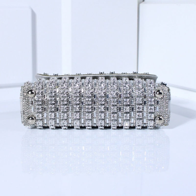Vintage Women’s Bag Mini Crossbody Shoulder Bag Chain Strap Clutch Purse Rhinestone Evening Bag Crystal Embellishment Messenger Bag Fashion Accessory Casual Totes Multicolor Gold Silver Black Hobos