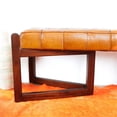 thumbnail image 7 of Pearland Mid-Century Modern Upholstered Leather Bench in Tan, 7 of 7