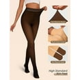thumbnail image 4 of Fleece Lined Tights Women, Thick Warm Sheer Tights for Women, Fake Translucent Winter Pantyhose Thermal Leggings, 4 of 6