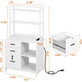 thumbnail image 3 of Livofloral Vertical File Cabinet with Charging Station, Filing Cabinets for Home Office, Large Printer Stand with Open Storage Shelves, 3 Drawer Filing Cabinet with Lock fits Letter/A4 Size, White, 3 of 9