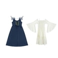 thumbnail image 2 of XXWXYD Girls Bavarian Dirndl Dress for 𝖮ktoberfest Be𝖾r Festival, German Traditional Cotagecore Outfit with Apron, Halloween Carniva𝗅 Par𝗍y Dress for Teens Fai𝗋ycore 𝖬edieval Theme, 2 of 9