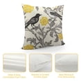 thumbnail image 4 of Nawypu  Decorative Throw Pillow Cover Square Trendy Yellow Gray Ivory Vintage Floral Bird Lumbar Pillowcase with Hidden Zipper Decor Cushion Gift for Holiday Sofa Bed, 4 of 5
