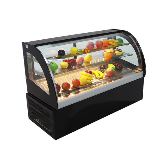 INTBUYING 47" Countertop Arc Refrigerated Display Cabinet Air Cooling Cake Showcase with LED Light 220V