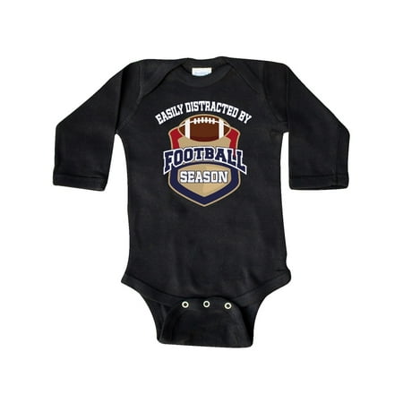 

Inktastic Easily Distracted By Football Season Gift Baby Boy or Baby Girl Long Sleeve Bodysuit