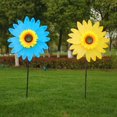 thumbnail image 4 of Spinner de viento de girasol de metal grande, decoración de patios y jardines, molinetes de balcón, arte al aire libre, 4 of 5