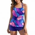 thumbnail image 4 of FAVIPT Short Tankini Swimsuits for Women Floral Print Tummy Control Swim Set Adjustable Strap Two Piece Swimming Swimwear 2025 Multicolor,XXL, 4 of 7