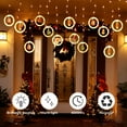thumbnail image 4 of Christmas Indoor Curtain String Lights Decoration, 9.8FT*2.3FT Plug in Christmas Window Ring Lights with Ornament Toys for Bedroom Wedding Party Wall, Warm White, 4 of 7