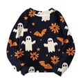 thumbnail image 5 of WQNVRNR Girl Halloween Sweatshirt Pumpkin Ghost Graphic Pullover Casual Crew Neck Long Sleeve Tops Shirt Multicolor 8-9 Years, 5 of 6