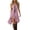 Pink, variant on Women's Halter Neck Dresses Lace Up Front Tiered Ruffle Asymmetrical Hem Summer Bohemian A Line Dresses