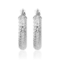 thumbnail image 5 of 14K Solid White Gold 3.5x17mm Round Small Hoop Earrings, 5 of 10