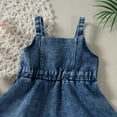 thumbnail image 6 of Huowey Baby Toddler Girls Sleeveless Sundress Jean Skirt Ruffles Dress Princess Dress Sundress Stylish Dailywear, 2-3 Years, 6 of 7