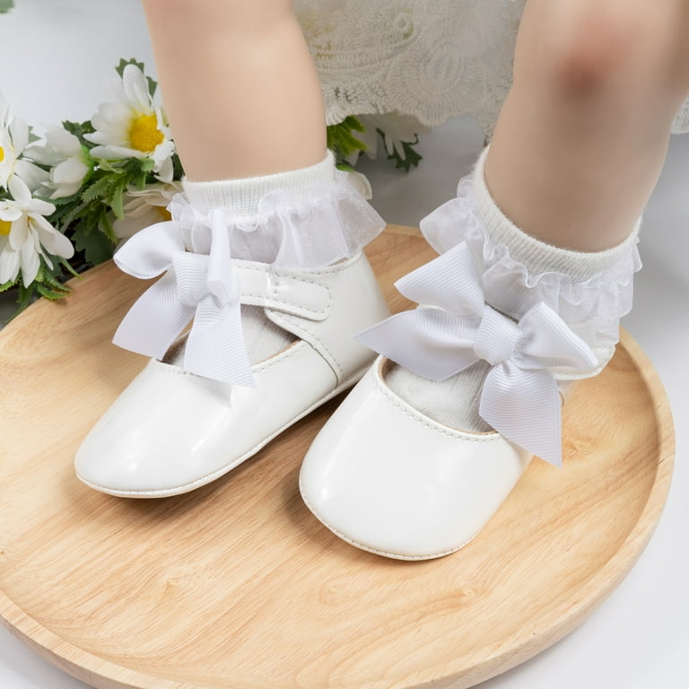 Meckior Baby Girls Shoes Infant Mary selling Jane Bowknot Soft Sole PU Leather Newborn F