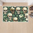 thumbnail image 3 of Halloween-themed Doormats, Washable Colorful Skulls Door Mats Multifunctional Earthy Tones Cheerful and Humorous Mood Green Camouflage Doormat Outdoor Entrance for Porch Farmhouse Deco, 19.7"x31.5", 3 of 5