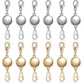 thumbnail image 1 of 12 Pieces Locking Magnetic Jewelry Clasp Round Necklace Clasp Closures Bracelet Extender for Jewelry Making - Gold+Silver, 1 of 7
