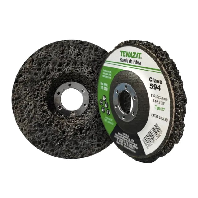 Disco Limpieza Tenazit 594 4-1/2'' X 7/8'' Extra Grueso Esmeriladora Angular Acabado Uniforme Grano Extra Grueso Carburo Silicio Ferreteria Herramientas Construccion