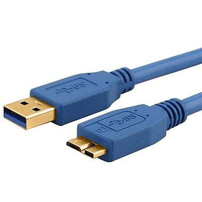 Tivolii USB 3.0 A to Micro B Cable for WD Seagate for Samsung External Hard Drive Multi-Functional Blue B Cable 
