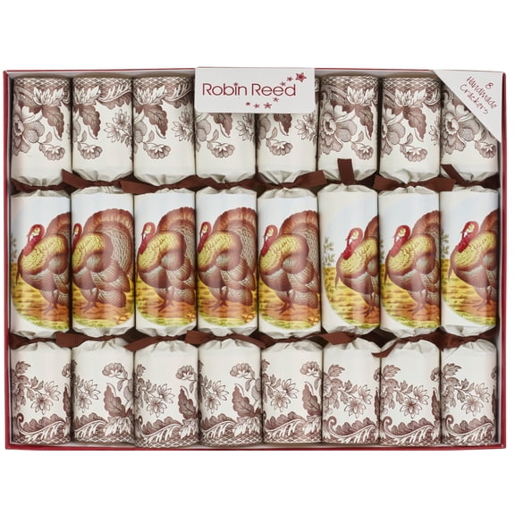Robin Reed Handmade Thanksgiving Party Crackers 8 x 10 " - Spode Turkey