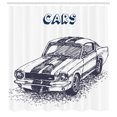 thumbnail image 3 of Ambesonne Car Shower Curtain, Sports Car Grunge, 69"Wx84"L, Black White, 3 of 5