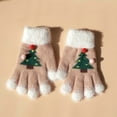 thumbnail image 6 of Xfvqtps Christmas Gloves for Women Fluffy Pompom Christmas Tree Decoration Thermal Warm Outdoor Winter Gloves Khaki, 6 of 7