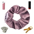 thumbnail image 4 of Velvet Scrunchie con bolsillo con cremallera Elastic Hair Tie Accesorios para el cabello de moda, 4 of 8