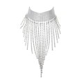 thumbnail image 1 of Gargantilla Collar Plata Cadena de Cristal Brillante Moda Fiesta Disfraces de Graduación Accesorios de Joyería Corporal para Mujeres y Niñas, 1 of 5