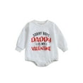 thumbnail image 1 of Faithtur Baby Boy Girl Romper, Long Sleeve Letters Print Casual Fall Spring Short Crotch Button Jumpsuit, 1 of 9