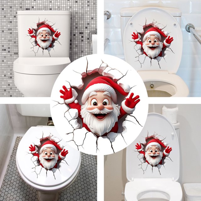 Santa Through The Wall Decorative Sticker for Home and Interior Design Decal Art