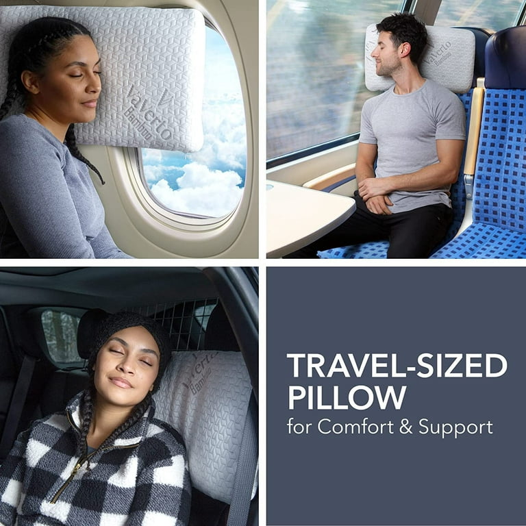 Vaverto Camping Pillow - Travel Pillow -Backpacking, Airplane, Small Pillow - Car Pillow for Sleeping with Compressible- Medium Firm Memory Foam