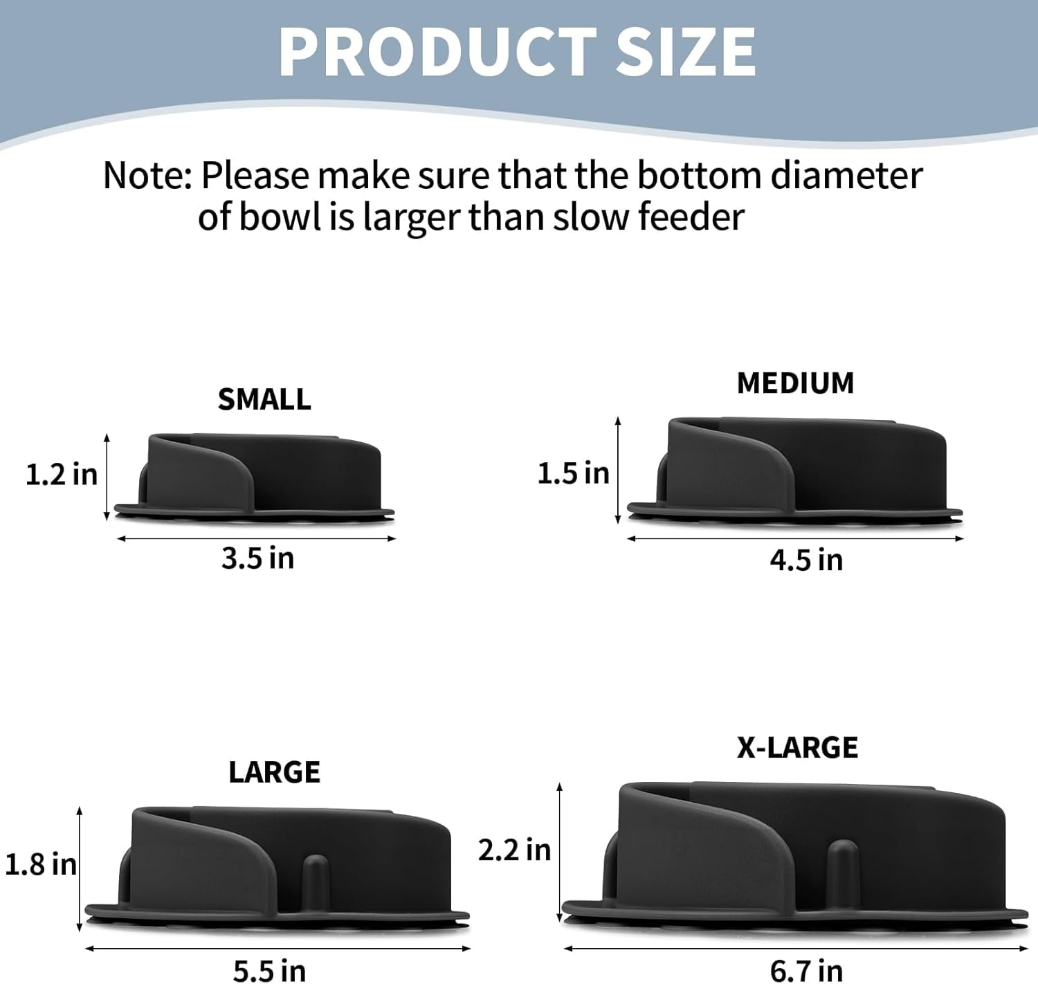 Slow Feeder Dog Bowls Insert,  Soft Silicone Slow Eating Feeder Insert with Suction Cups for Small, Medium and Large Dogs, Fit into Basic and Elevated Dog Bowls, Black Black,XL