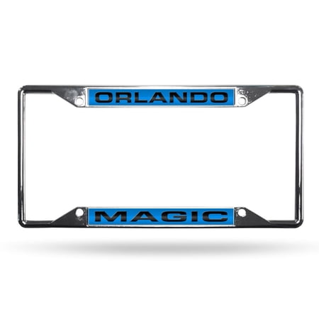 Orlando-Basketball-Magic All Corner EZ View Chrome Metal Laser Cut License Plate Frame