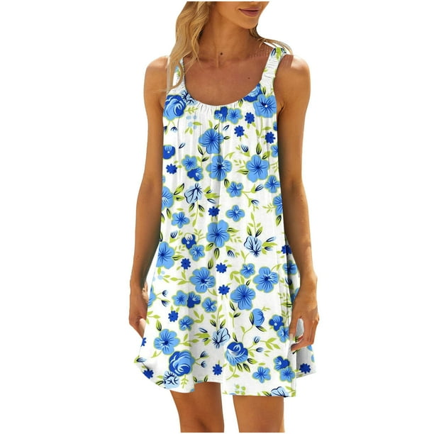 Vestidos de playa Mujeres Sexy Hawaiano Tropical Impreso Sin mangas Sling Mini Vestido Verano Suelto Cómodo Boho Sundress OAVQHLG3B Store lin121212
