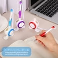 thumbnail image 3 of Uxcell 4 Pcs Secure Counter Pen with Adhesive Base and Chain, Reception Desk Pens Desktop Signing Pens, Blue Ink for Business Office Bank Hotel Cafes Desktop Cheque, Red, 3 of 5