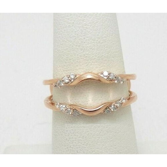 1Ct Round Lab-Created Diamond Enhancer Wrap Ring 14k Rose Gold Plated