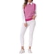 thumbnail image 2 of Suéter sin mangas de cuello redondo de mujer INSPIRE CHIC, de punto, con estampado de pata de gallo, talla XS, color rosa intenso, 2 of 5