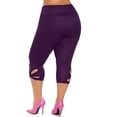 thumbnail image 3 of QELUSQELUS Women Stretch Legging High Rise Hollow Skinny Solid Yoga Cropped Pant, 3 of 3