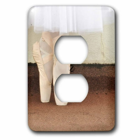 3dRose Ballerina in pointe shoes and romantic tutu - 2 Plug Outlet Cover