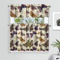thumbnail image 2 of Kitchen Curtains 36 Inch Short - 3 Panel Set with Colorful Butterfly Floral Pattern, Rod Pocket Window Curtain, 100% Polyester for Butterfly Lovers, Farmhouse, Kitchen, Bedroom, Easy Wash, 2 of 6