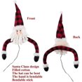 thumbnail image 2 of Adorno de árbol de búfalo a cuadros rojo y negro con cabeza de Papá Noel de peluche y selección inferior Atrapado en el árbol en palo flexible para adornos de Navidad Xemadio WMZL-604-1, 2 of 7