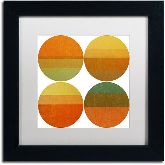 Trademark Fine Art "Four Suns" Canvas Art by Michelle Calkins, White Matte, Black Frame