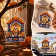 thumbnail image 5 of 2D Acrylic Day of the Dead House Ornament, Blue Sugar Skull Shrine Hanging Decoration for Halloween Tree, Wall, Car Mirror and Dia de los Muertos Party Decor, 3.9 Inch, 5 of 5