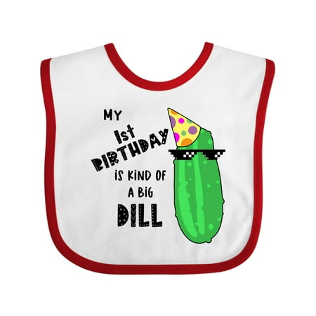 

Inktastic My 1st Birthday is Kind of a Big Dill Pickle in Sunglasses Gift Baby Boy or Baby Girl Bib
