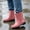 Pink, variant on Women Short Ankle Rain Boots, Waterproof PVC Mid‑Calf Wellies, Low Heel Non‑Slip Rubber Boots for Outdoor Gardening