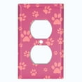 thumbnail image 2 of Metal Light Switch Plate Cover Cute Puppy Dog Paw Prints Pink DOG038, 2 of 13