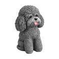 thumbnail image 4 of Estatua de perro sentado, escultura de jardín, micropaisaje, artesanías artísticas, estatua de animal para jardín, decoración del hogar para estante, Gris, 4 of 8