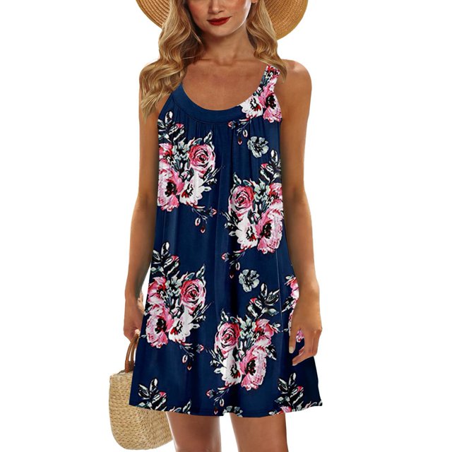 Vestido de tirantes plisado, vestido de tirantes plisado con cuello redondo para mujer, vestido de playa sin mangas diseñado para el futuro