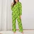 thumbnail image 2 of Pofeuu St. Patrick's day Print Womens Pajamas Set Long Sleeve Sleepwear Button Down Nightwear Soft Pj Lounge Sets Button Down Pajamas Women-XX-Large, 2 of 7