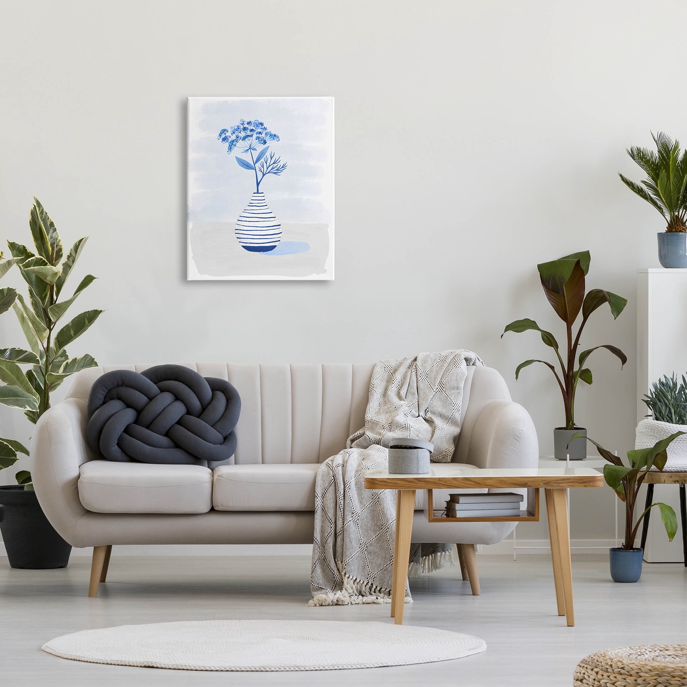 Contemporary Herb Sprig Flower Botanical & Floral Graphic Art Gallery Wrapped Canvas Print Wall Art