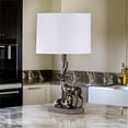 thumbnail image 6 of Benjara 20" Accent Table Lamp- Dual Roe Deer Design- White Drum Shade- Bronze, 6 of 6